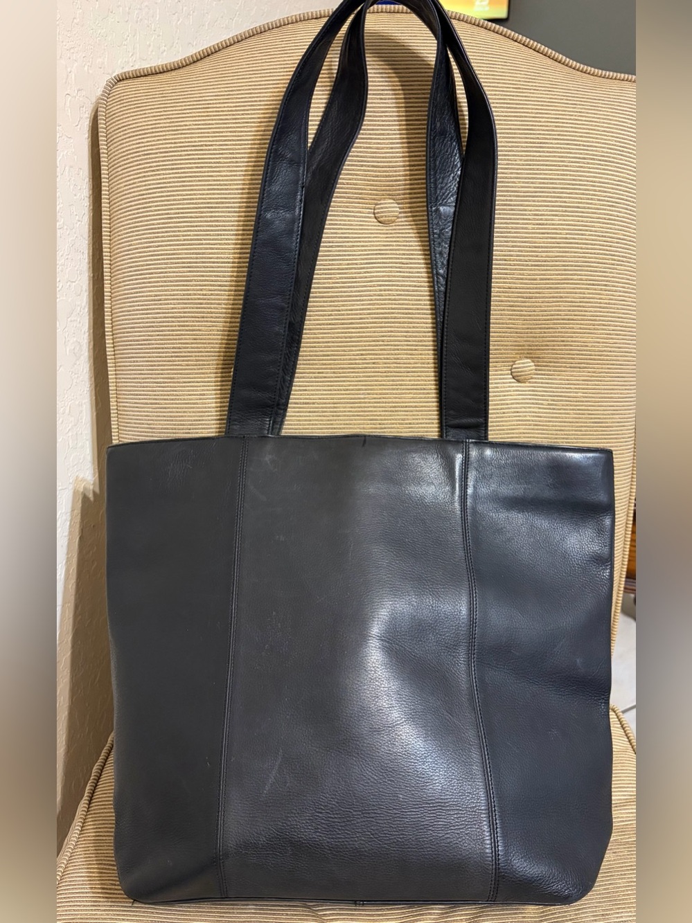 Shafmaster Leather Company’s “Private Stock” Black Leather Shoulder Tote